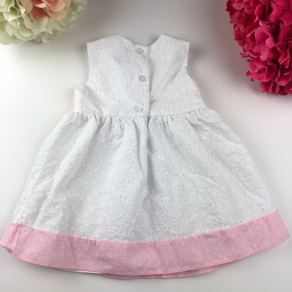 Pink/White 12 Month Dress w/ Pink Cardigan - Picture 2 of 6